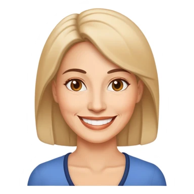 Give me a woman of 47 smiling emoji  sticker