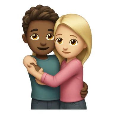 A boy and girl hugging sticker