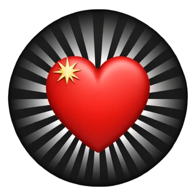 heart with a dark starburst sticker