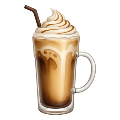 Cold vanilla coffee with foam sticker