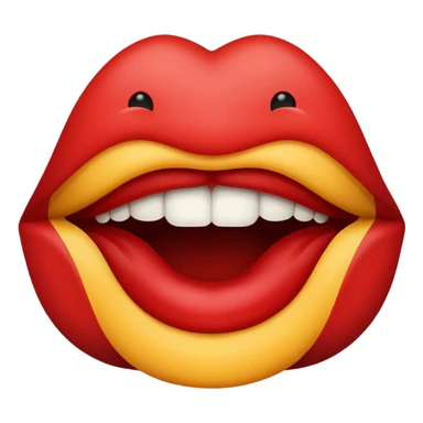 A biting lip emoji sticker