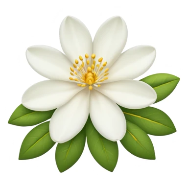  Jasmine flower with white petals and a yellow center of golden stamens. sticker