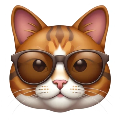 multicolor Cat with sunglasses sticker