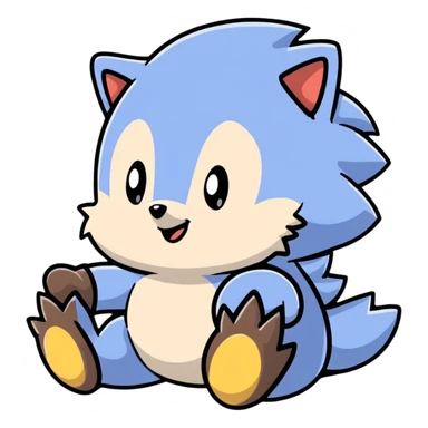 Baby Sonic the Hedgehog and baby Silver the Hedgehog together sticker