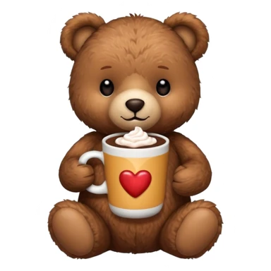 Teddy bear holding cup of hot chocolate  sticker
