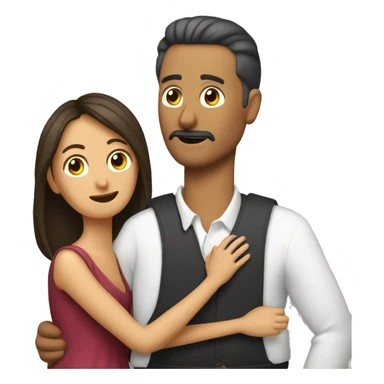 Hombre rogando a una mujer y la mujer se enfada sticker