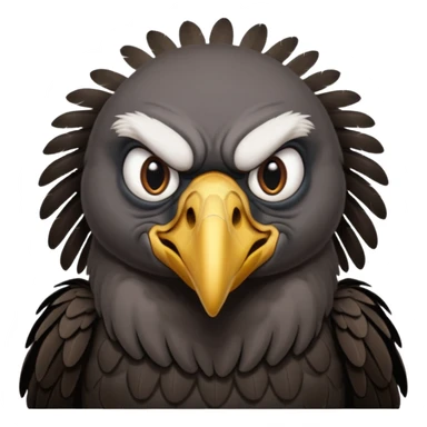 Old black angry  vulture looking to front sticker