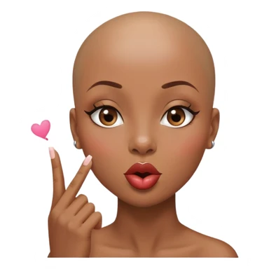 Bald head African American woman blowing a kiss sticker