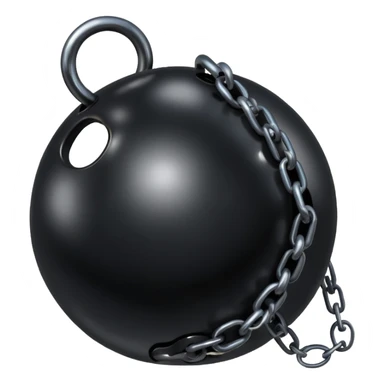 Clean black Ball and chain sticker