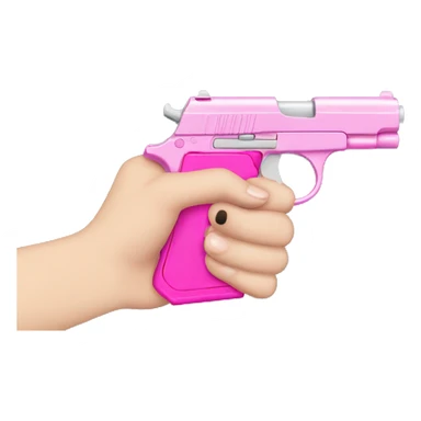 White Girl hand holding pink gun sticker