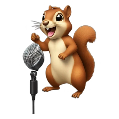 squirrel sings into the microphone sticker