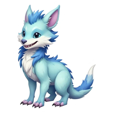 Feral Rare Fantasy cute pastel Vernid-Sergal-animal-creature-hybrid by LiLaiRa, markings, tufted ears, full body sticker