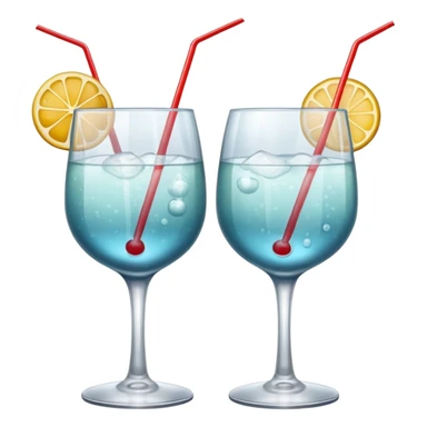 two cocktail cheers each other, without fruit, without tube sticker