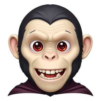 chimpanzee as batman vampire face *old emoji* sticker