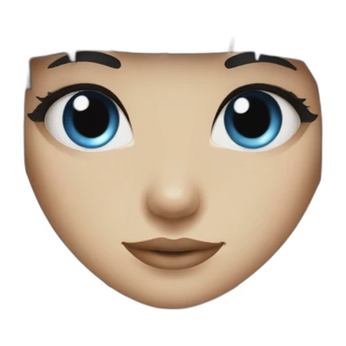 girl blue eyes with long black hair fringe sticker