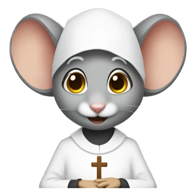 a mouse that is a nun sticker