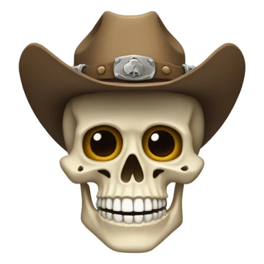 Skeleton with cowboy hat sticker