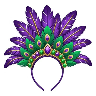Mardi Gras style headband with purple, green, and gold colors sticker