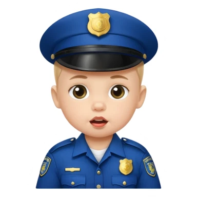 baby police with teat in mouth sticker