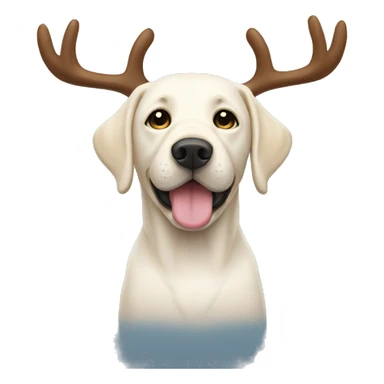 White Labrador wearing antlers dark blue sticker