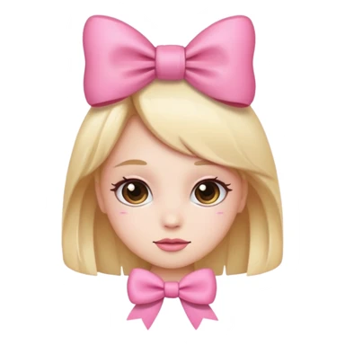 Cute face with bow  sticker