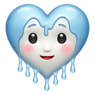 white heart melting (no face) sticker