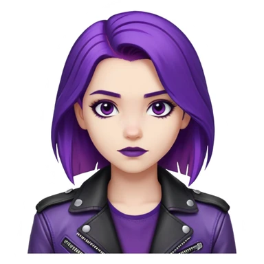 Mal from Descendants, purple hair, leather jacket, edgy style sticker