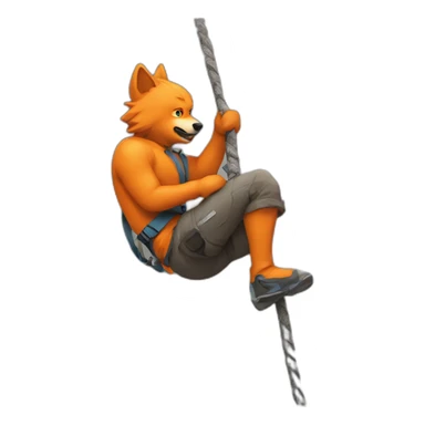 Orange climbing top rop wolf sticker