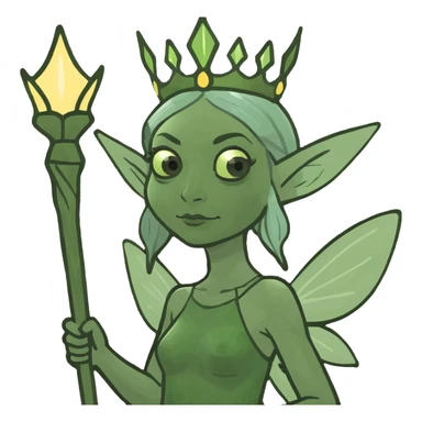 Fairy queen holding staff sticker