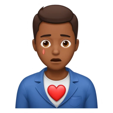heart thumping out of chest brown skin person sticker