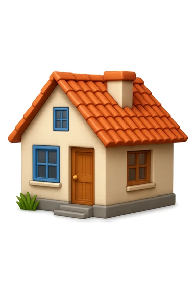 emoji stile iphone di una casetta, IPERREALISTICO 4K sticker