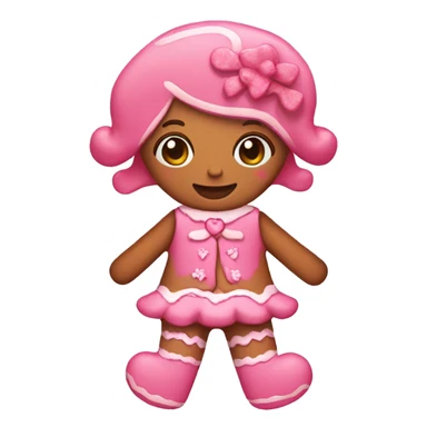 Pink gingerbread girl sticker