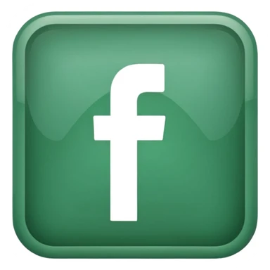 Jade style rounded square Facebook icon button sticker