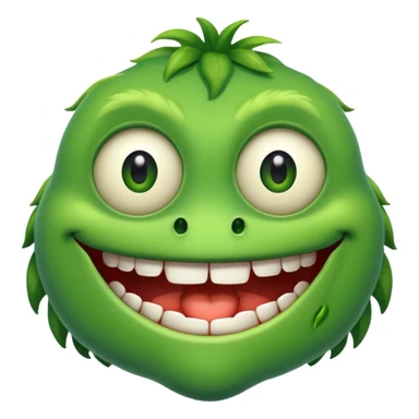 One eyed green happy monster sticker