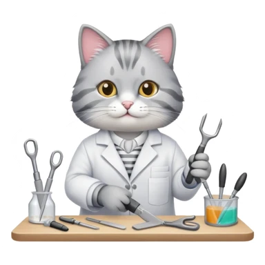 Cat as a nail technician sticker