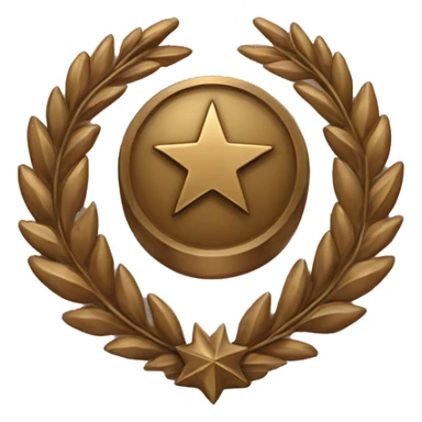 Bronze military badge with stars and a wreathe sticker