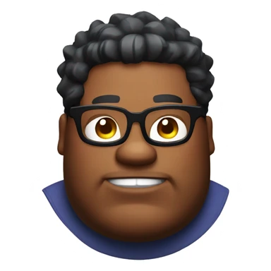 Fat man with glasses playing brawl stars sticker