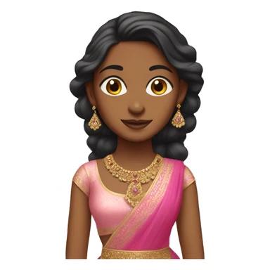 brown girl in pink lehenga sticker