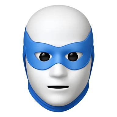 ski mask blue and white on half  sticker