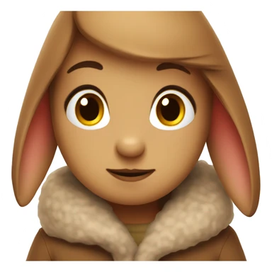 Cozy autumn bunny brown sticker