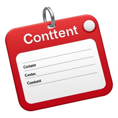 Add the text ‘Content’ to a classic red and white name tag sticker sticker