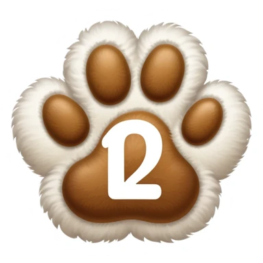puppy paw print with number 12 inside sticker