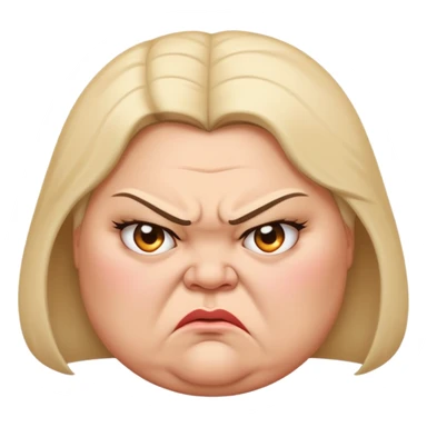 angry fat lady face profile sticker