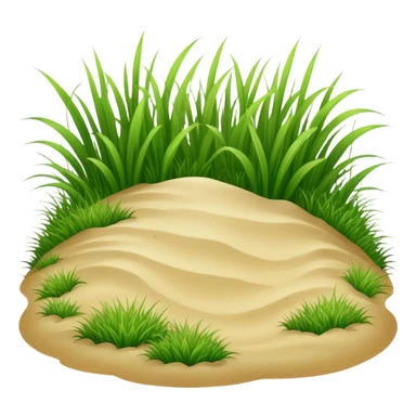 generate realistic detailed grass in 3d style with sand  sticker