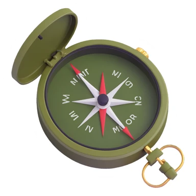 NATO military compass in olive green color sticker