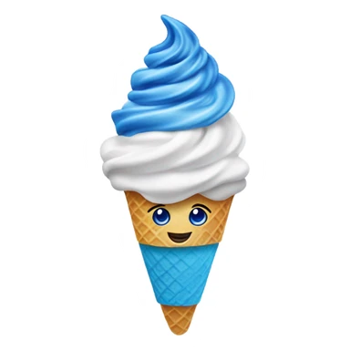 blue soft serve ice cream with blueberry swirl sticker