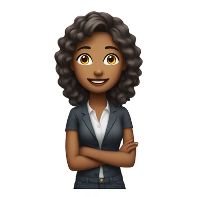 create a cute girl next door emoji being professional sticker