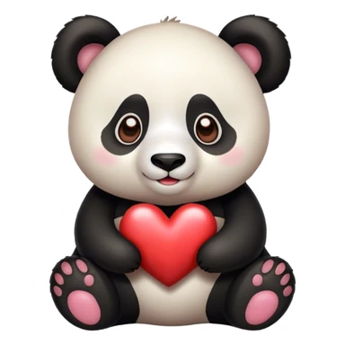 Panda with heart eyes  sticker