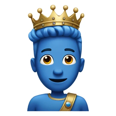 A blue guy with a crown sticker