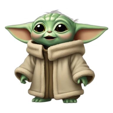 Baby Yoda feliz, riendo, lleno de alegria sticker